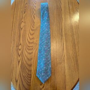 Mark Shale Paisley Patterned Green/Pink Handmade Silk Tie